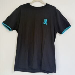 NWT Psycho Bunny Bennett Short Sleeve Tee- Sz L - Black Blue Pima Cotton NWT